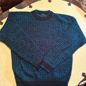 Vintage Melange Teal and Black Crewneck Sweater